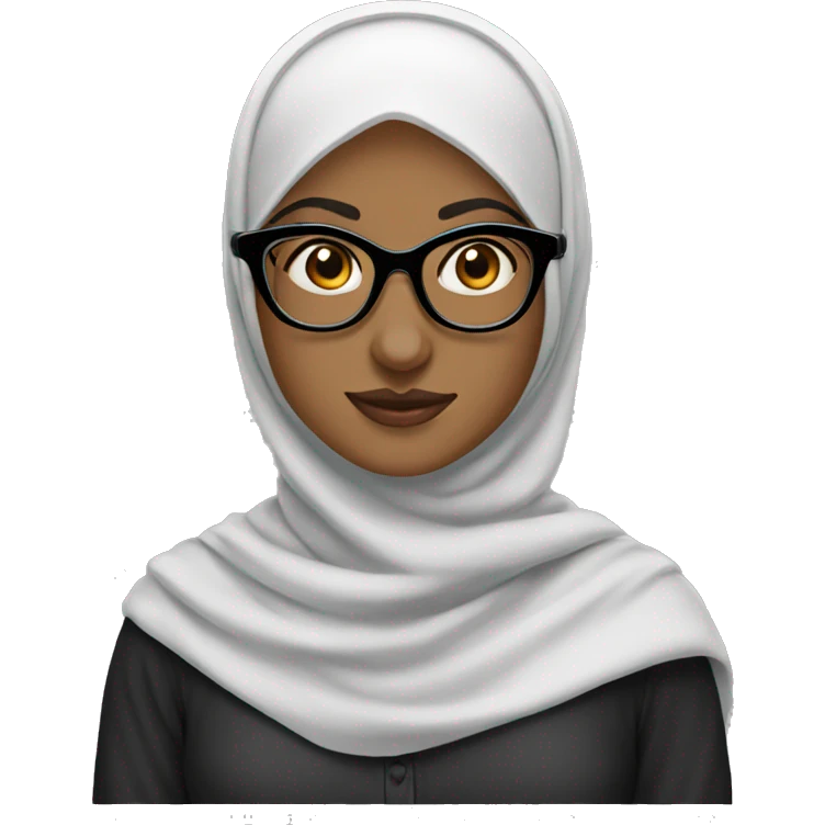 Hijabi with glasses fair skin emoji