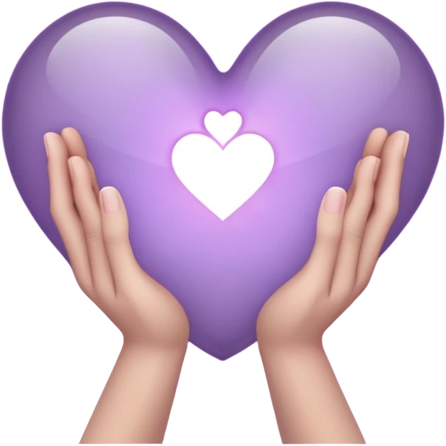 Hands joined in prayer with a pale purple heart emoji