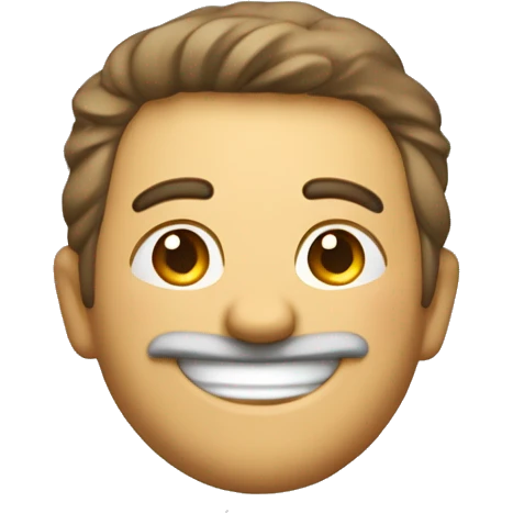 un homme très heureux avec un grand sourire et des étoiles au dessus de la tête  emoji