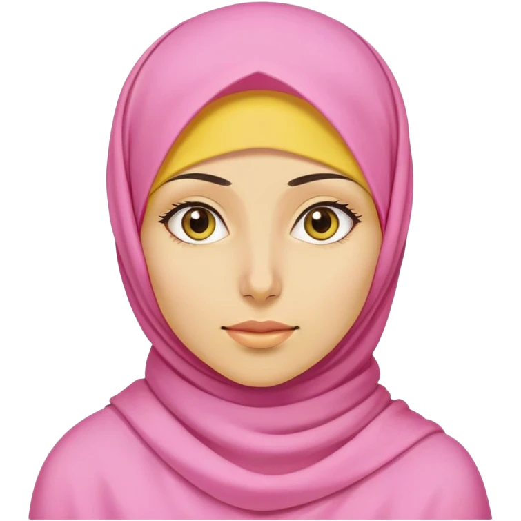 "- Nữ
- 25 tuổi
- Da vàng
- Đầu đội khăn Hijab hồng
- mặt bình thường
" emoji