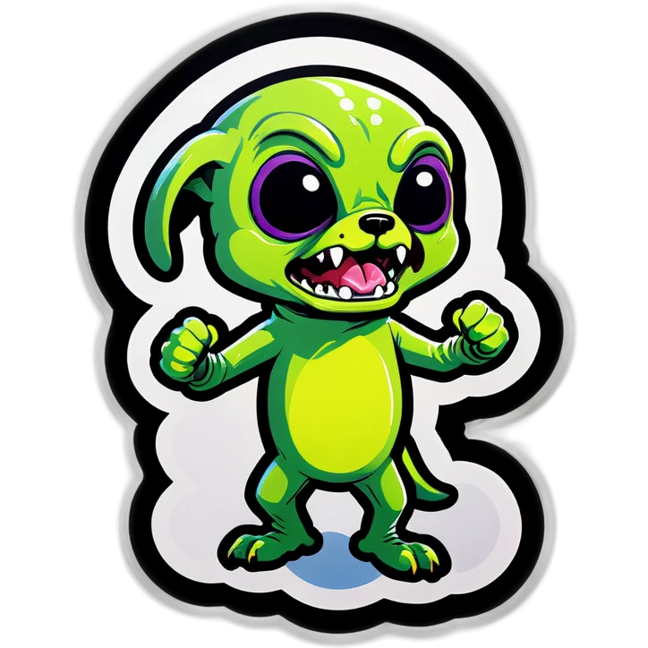 Dog alien beating beamed up  emoji