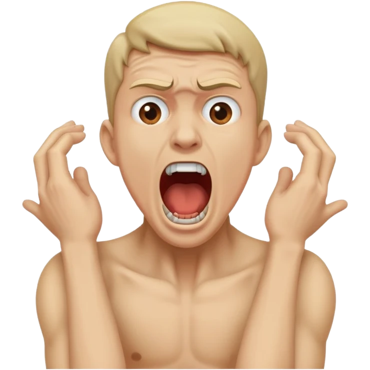 Guy holding his neck while screaming  emoji