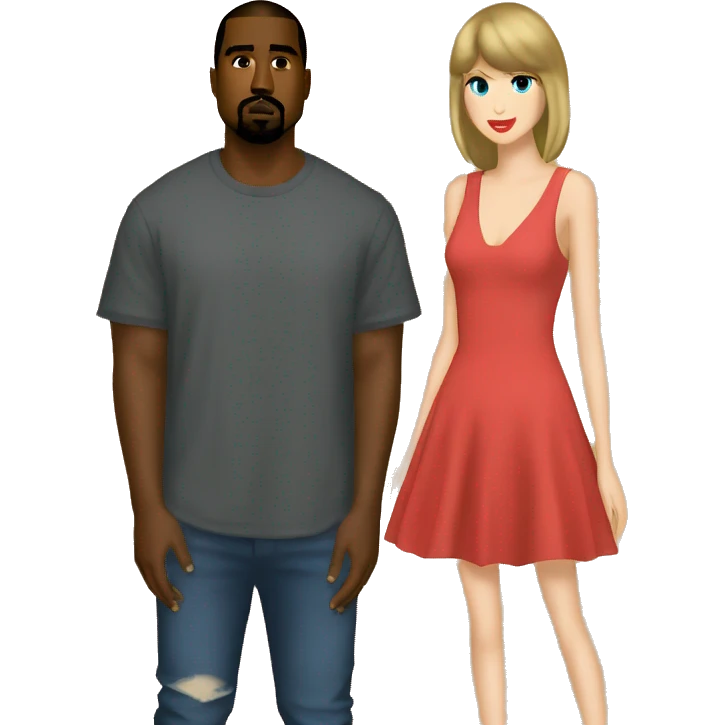 kanye west with taylor swift emoji