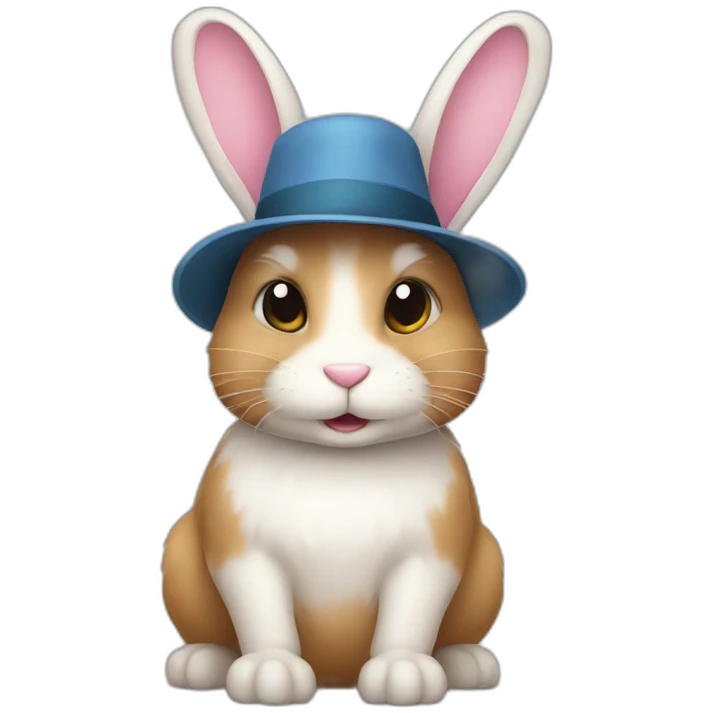 bunny with a hat emoji