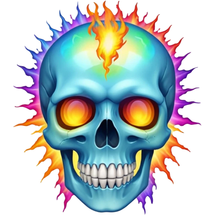 Skull with mind blowing emoji
