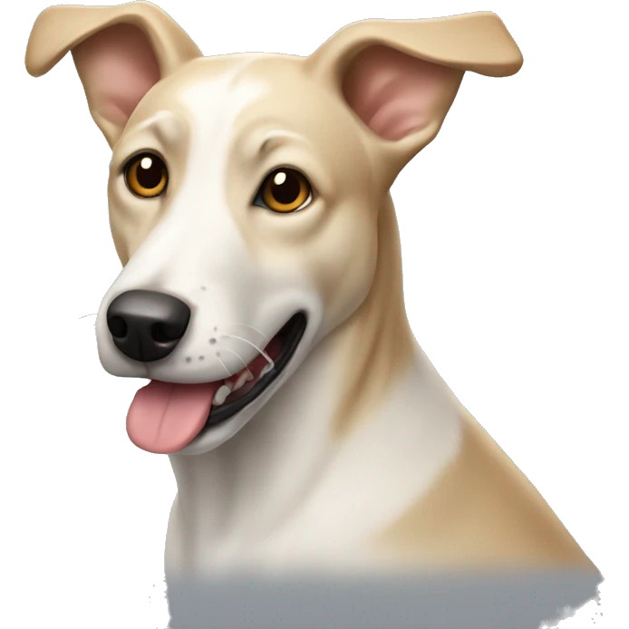 white beige mongrel dog  emoji