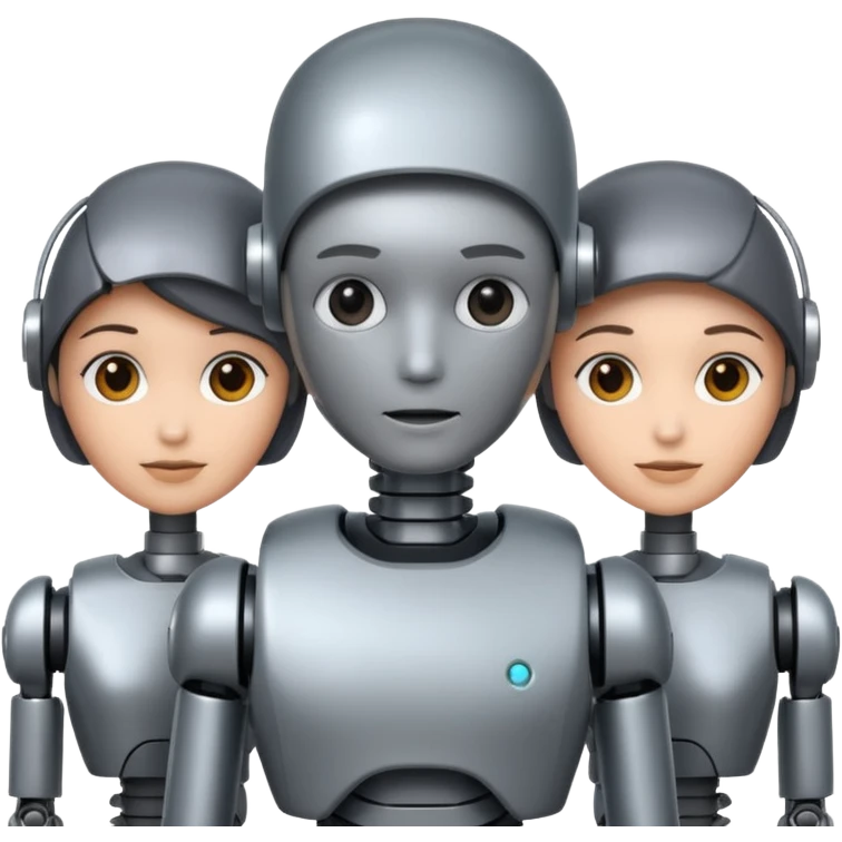 회색철로봇같은 사람 3명 emoji