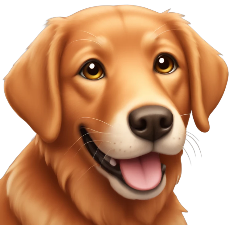 Fluffy Fox red Labrador retriever smiling  emoji