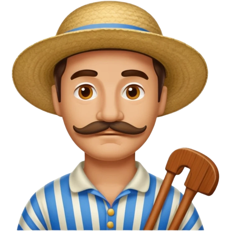 venetian gondolier with mustache, no rows emoji