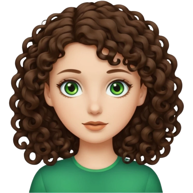 White, green-eyed, brunette girl with somehow curly hair emoji