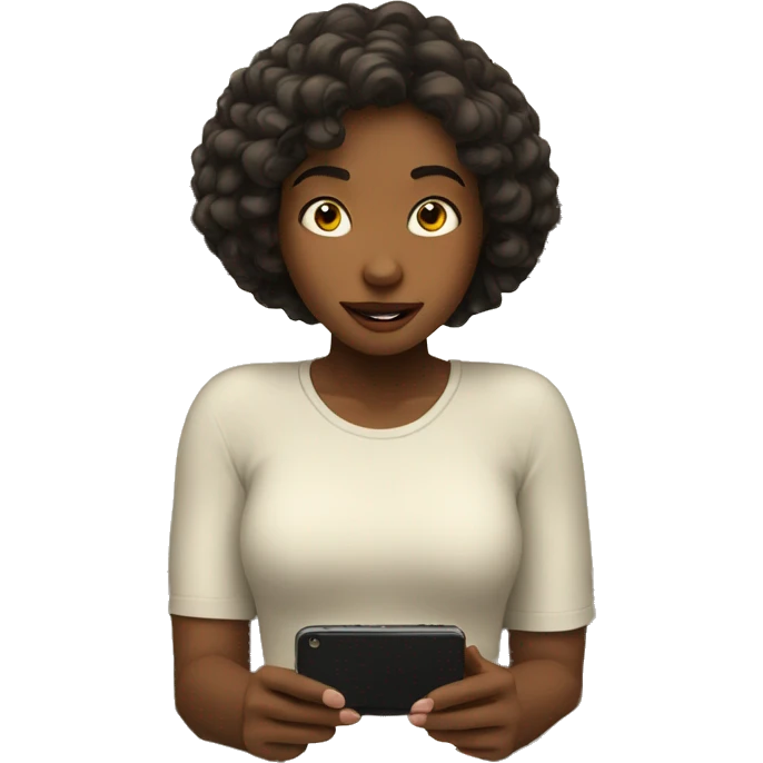fair skin girl watching netflix on phone on bed emoji