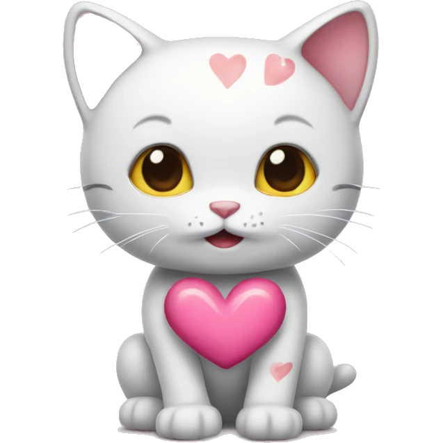 Hallo kitty with heart eyes emoji