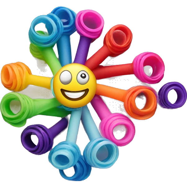 a plastic colorful Velcro Curlers emoji