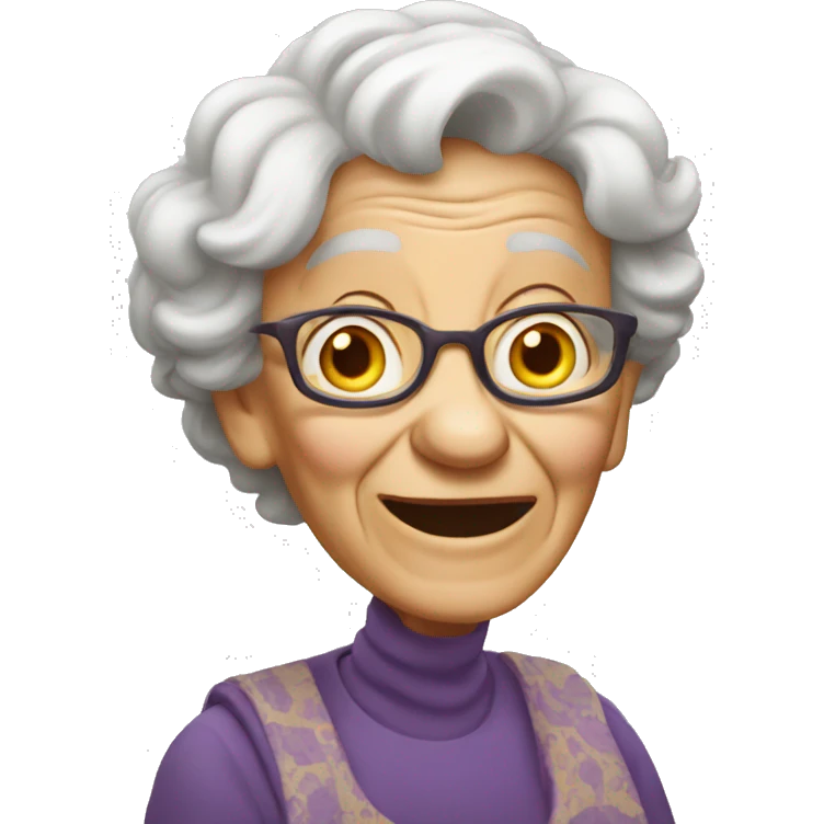 silly goofy old lady  emoji