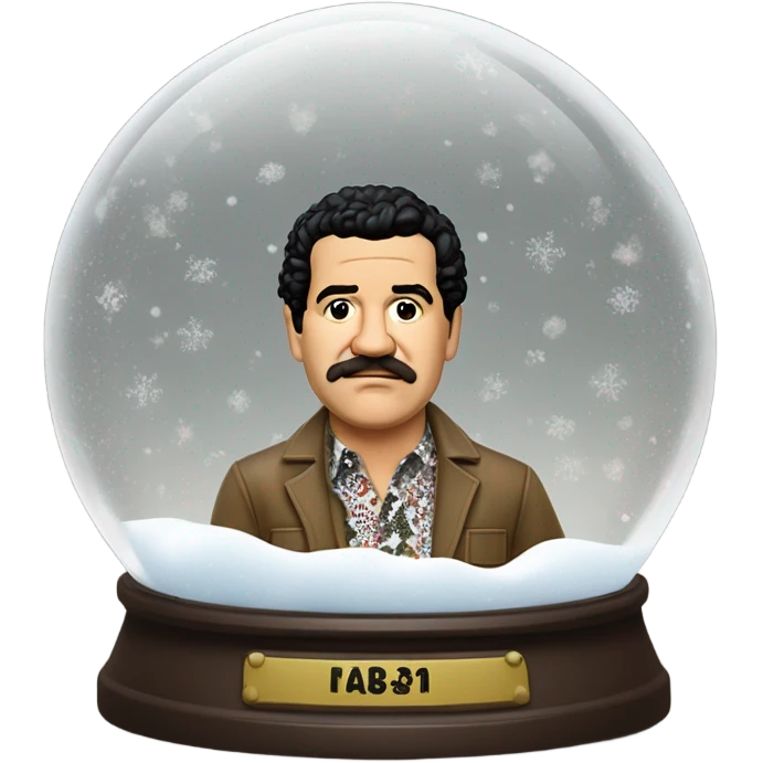 pablo escobar in snowing ball emoji