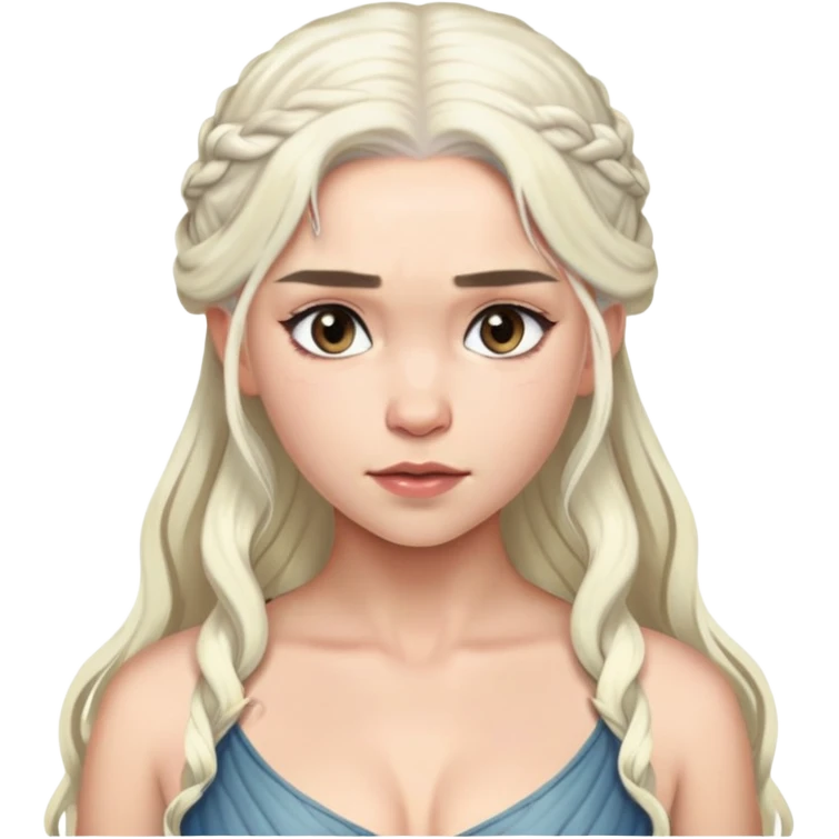 Daenerys Targaryen with platinum blonde hair from Game of Thrones, chest up portrait emoji