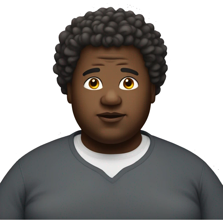 Fat Black man with a perm emoji