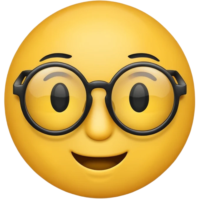 A cool emoji with circle black glasses emoji