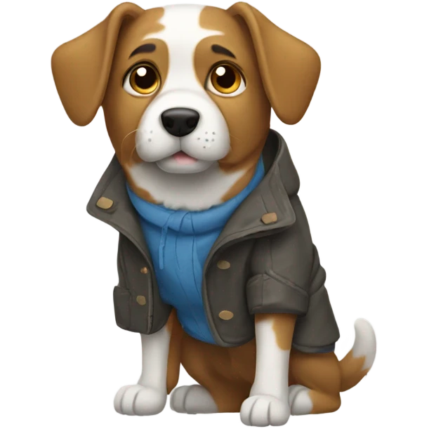 Dog wearing shoes and a coat  emoji