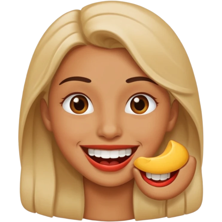 dudak isiran gulen yuz emoji