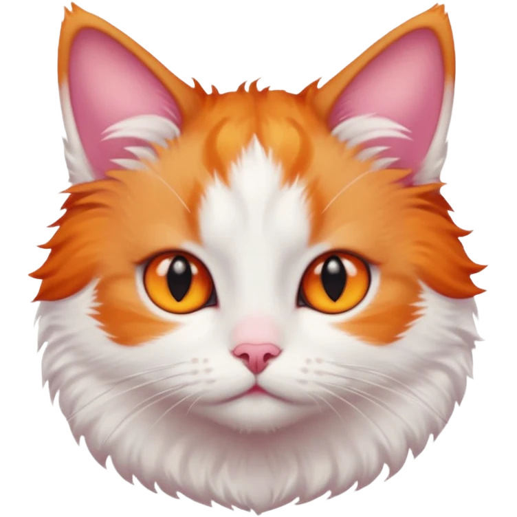 tiny ginger and white cat with deep orange eyes emoji
