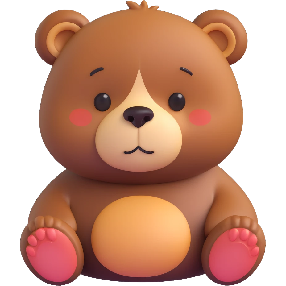 sad adorable bear with teary eyes looking down emoji