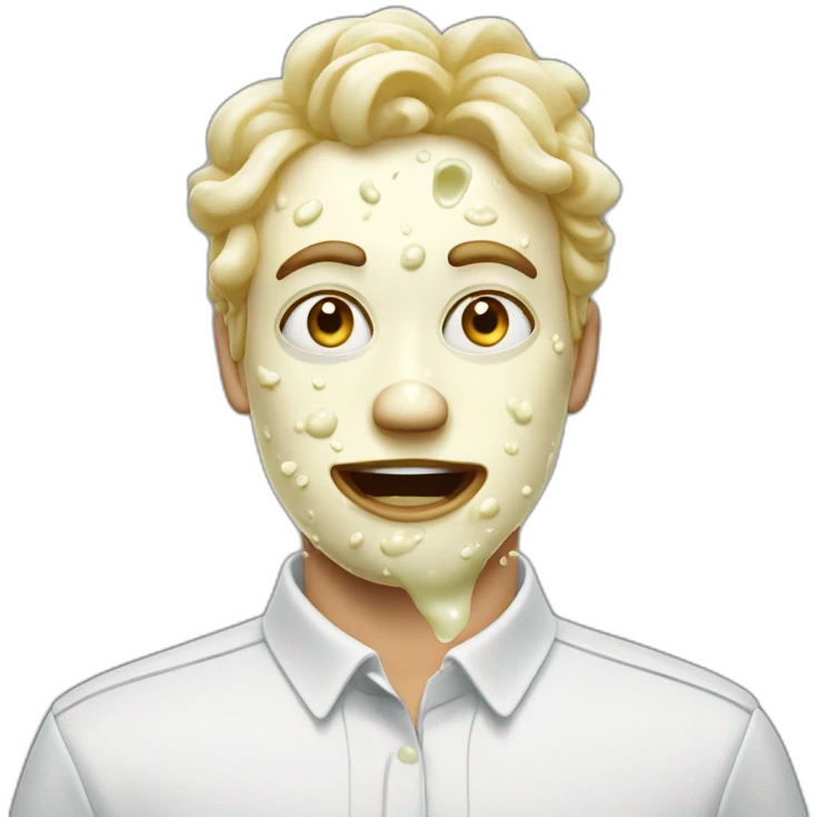 white mayonnaise splatter on face emoji