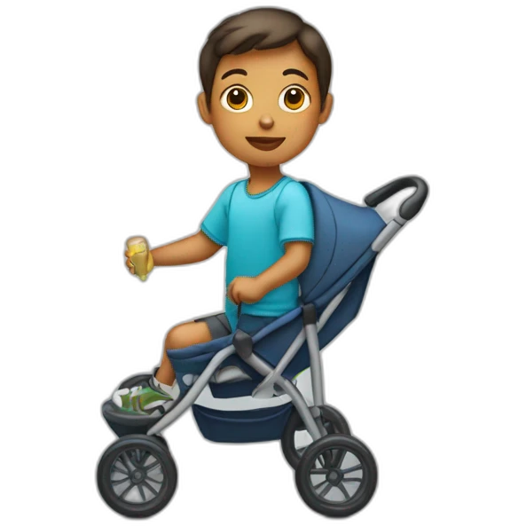 adolescent en poussette emoji