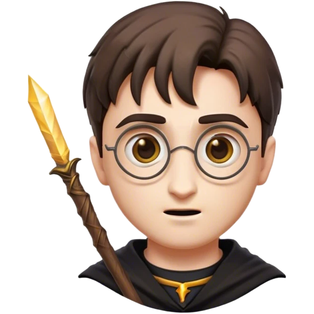 Cinematic Realistic Harry Potter Pop Culture Emoji, featuring a mystical, enchanted portrayal inspired by the iconic wizard rendered with lifelike magical details and dynamic lighting. emoji
