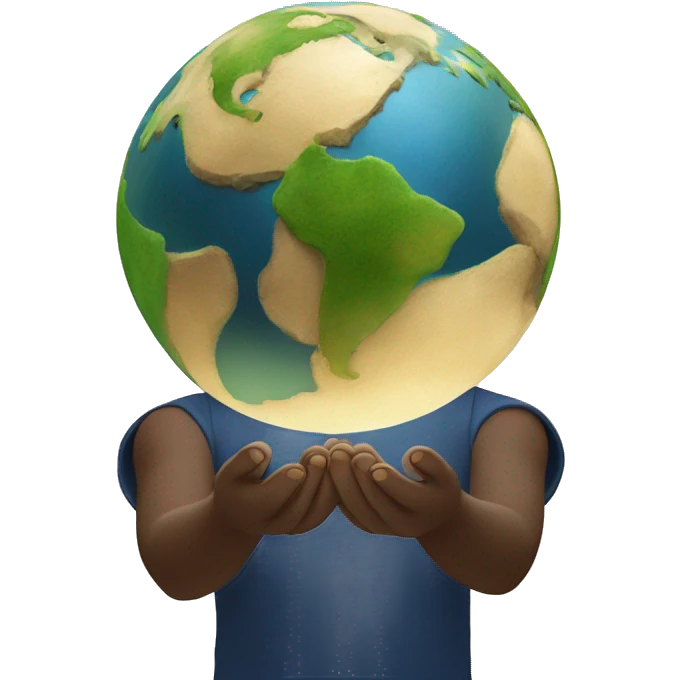 The little prince holds the earth in his hands emoji