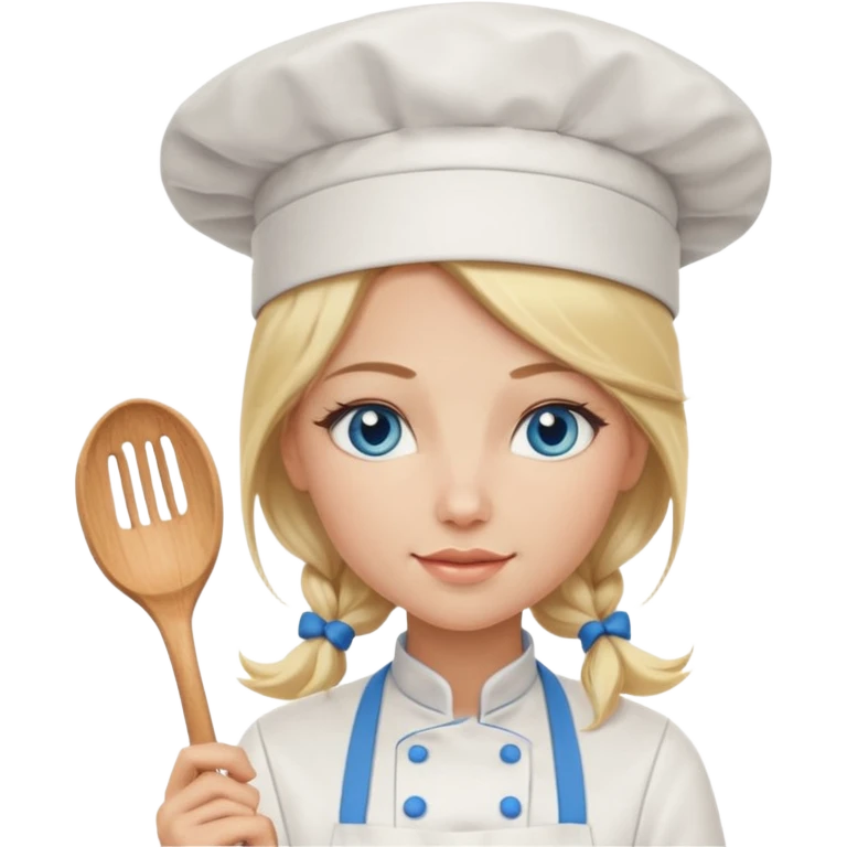 Sexy Long Blonde hair blue eyed female chef emoji