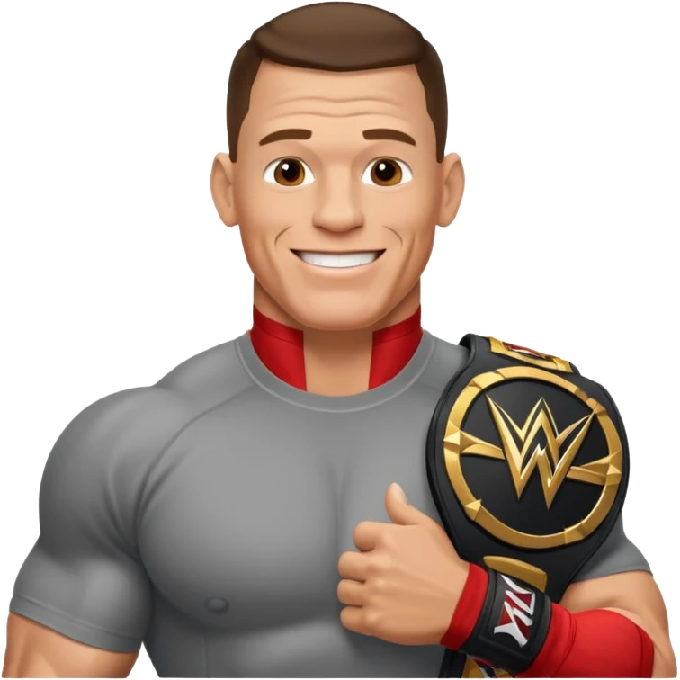 John Cena with wwe championship  emoji