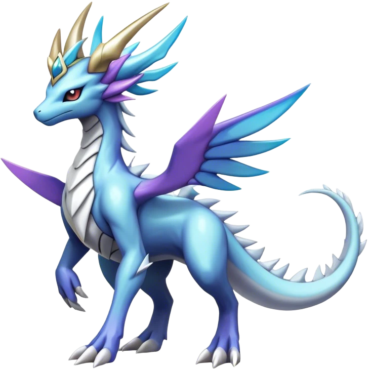  cool edgy shiny colorful godly ethereal Dialga-Suicune-Fakemon full body emoji