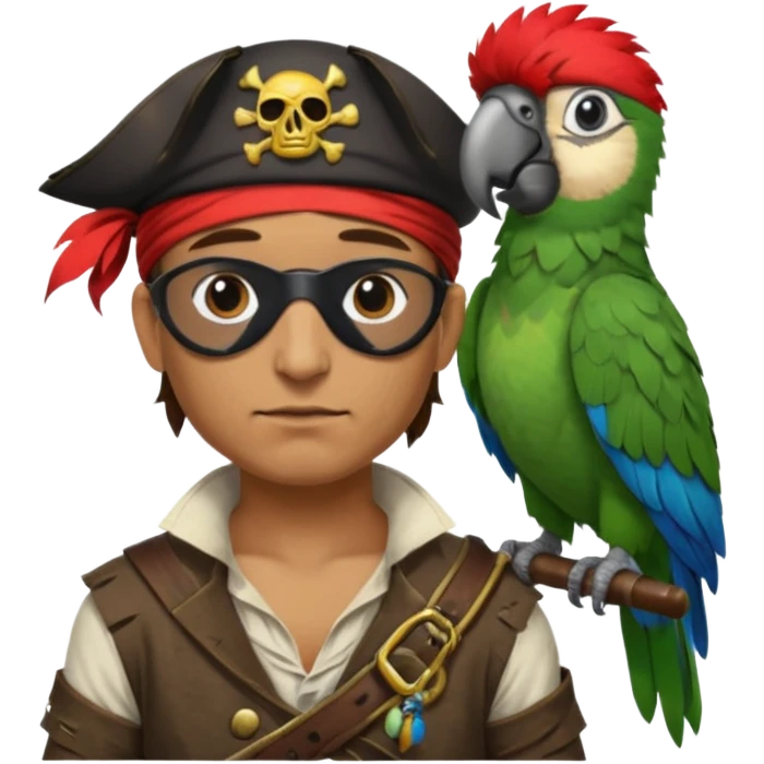 pirate and parrot emoji
