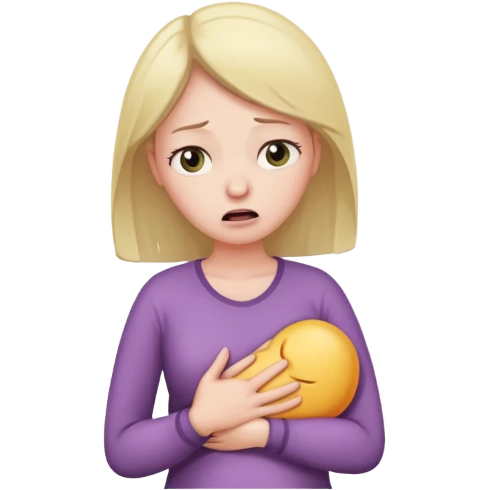 mulher com dor na barriga emoji