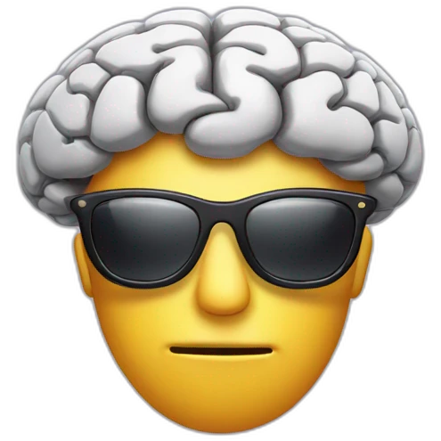 Brain wearing sunglasses emoji