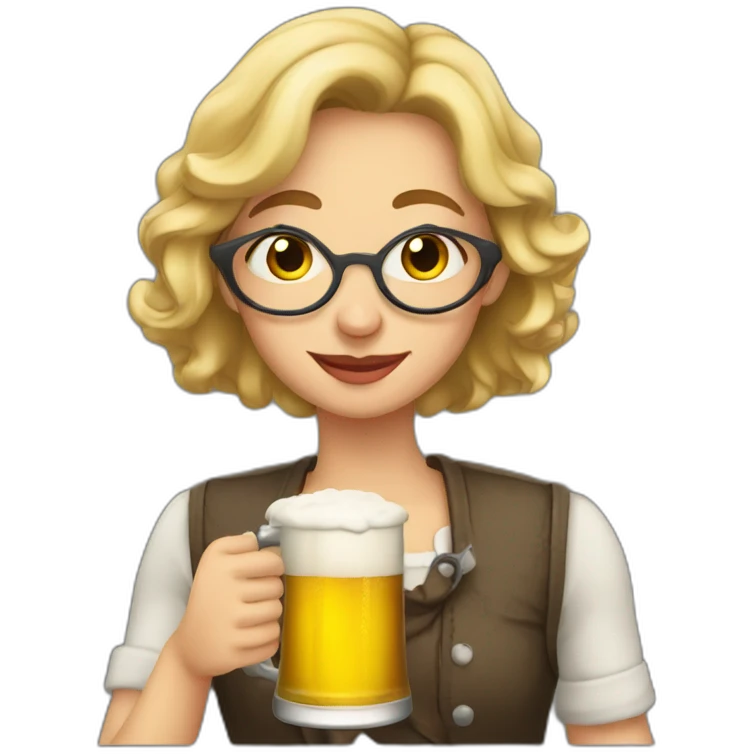 Anya Forger drinking beer emoji