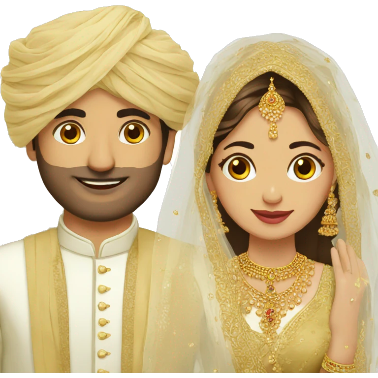 pakistani bride and couple wedding  emoji