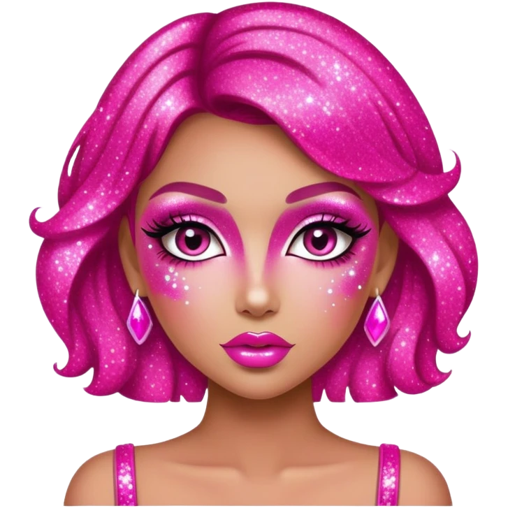 hot pink glitter sparkles babe girl makeup diva brat emoji
