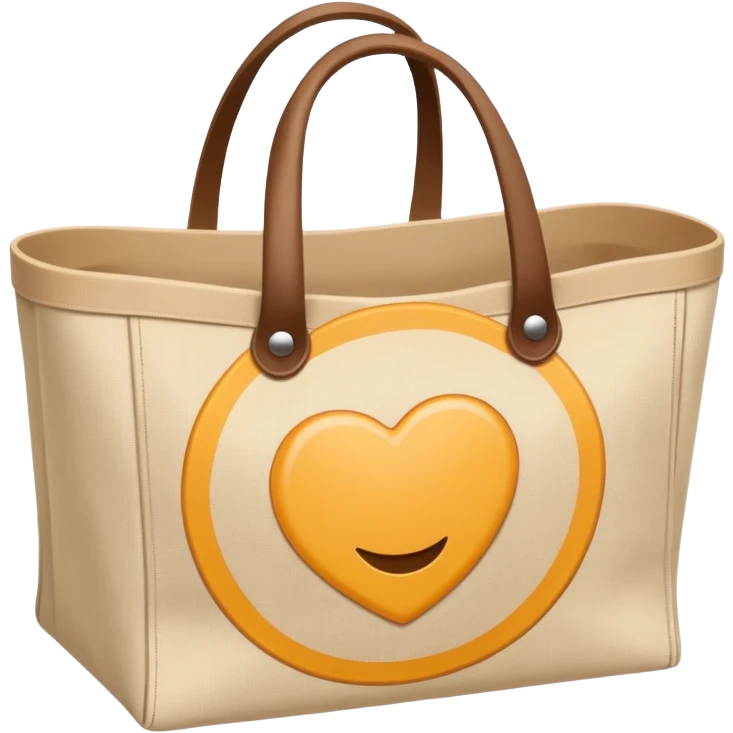 cartoon market bag, do not add stripes and make it empty. Do not add face. Top view emoji