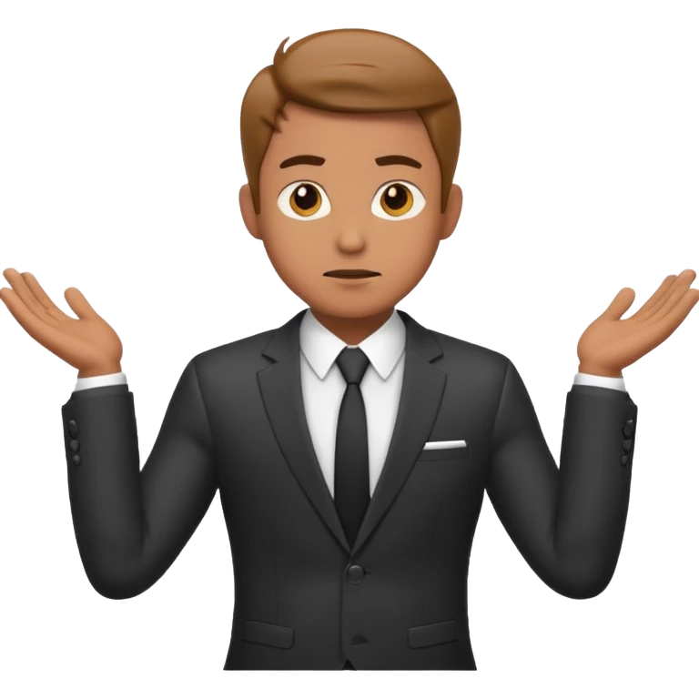 cool confused business men person shrug pose emoji