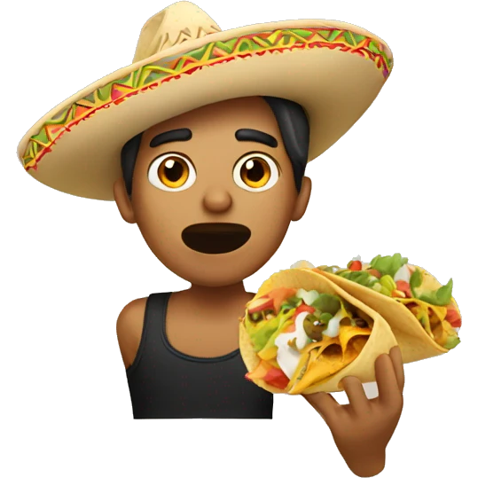 Mexican eating a taco emoji
