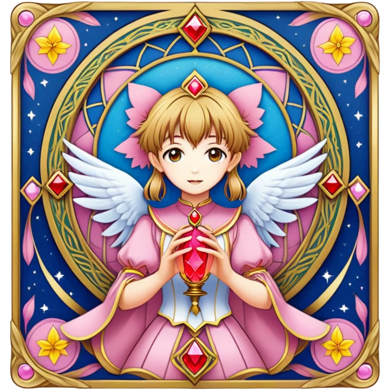 magical tarot-like card inspired by the Clow Cards from Cardcaptor Sakura emoji