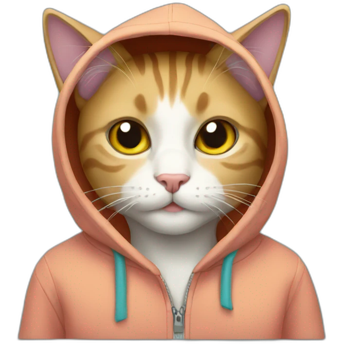 Cat with hoodie on  emoji