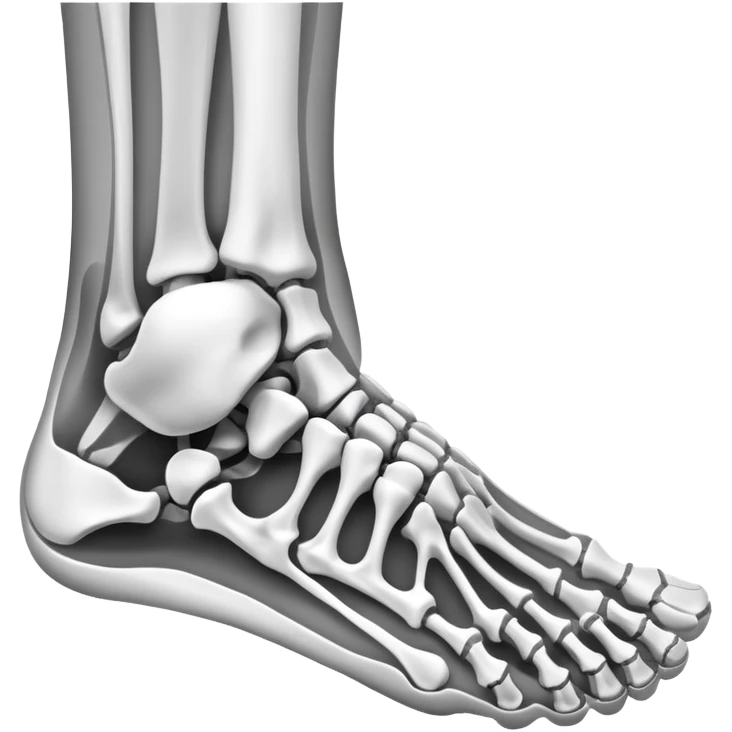 x-ray of foot bones, medical scan of foot skeleton emoji