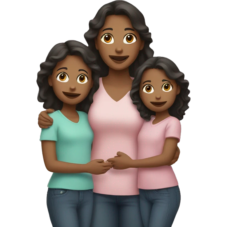 Mom with two daughters  emoji