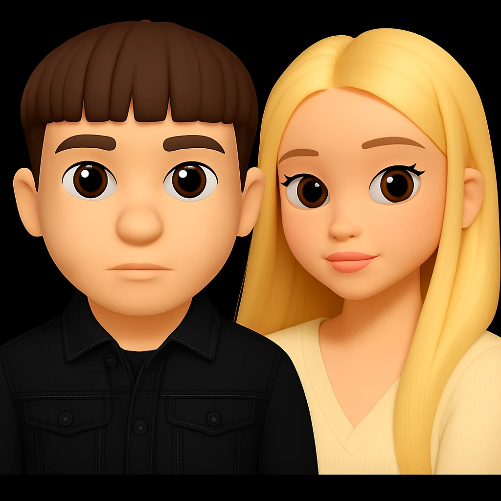 Combine the two provided 3D emoji style images side by side on a single 3D emoji background, keeping each emoji unchanged and separate without altering their original appearance or style. emoji