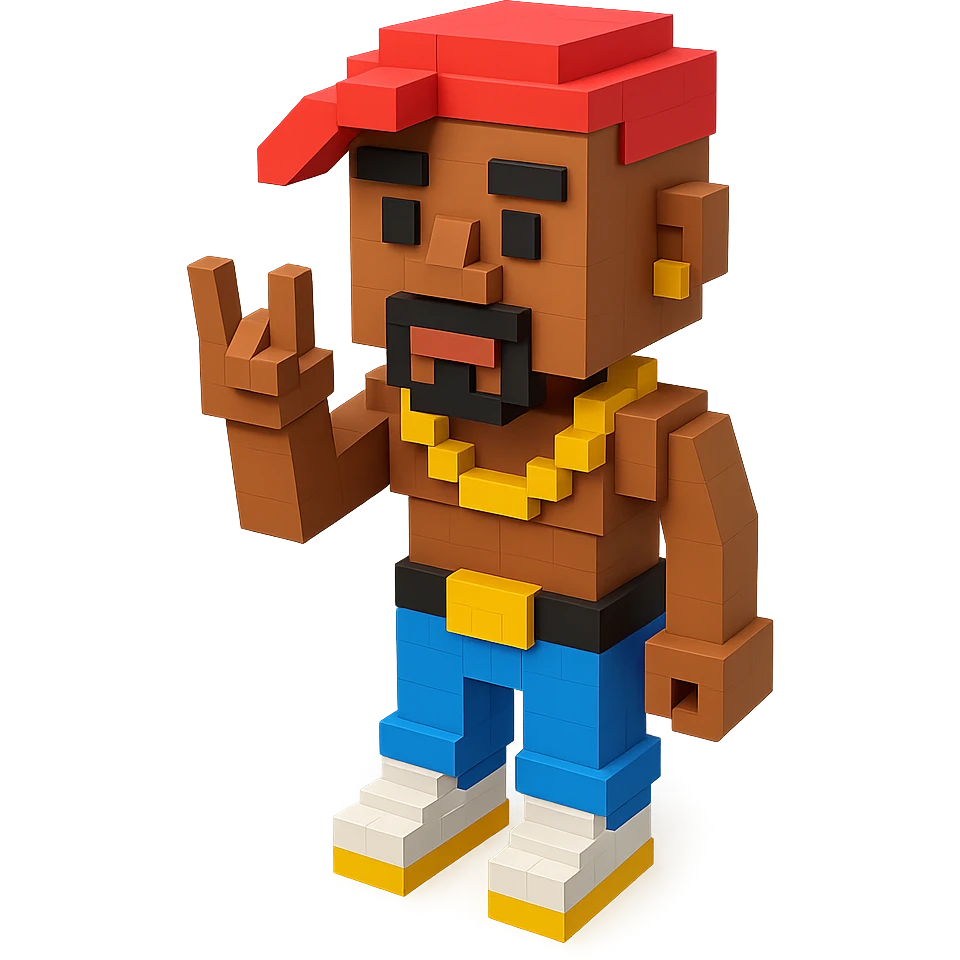 репер 2Pac в полный рост, no background  emoji