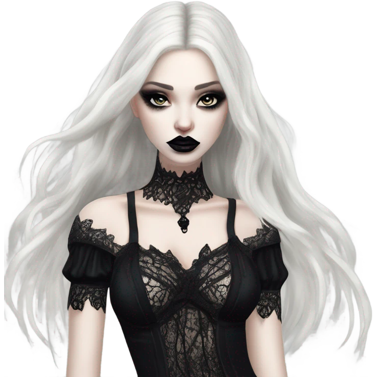 Hyper Realistic Goth victoria secret model vampire  emoji