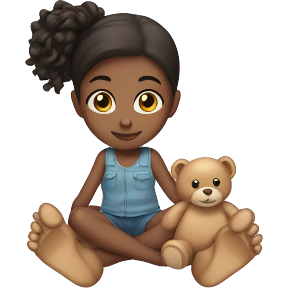Girl with teddy bear soles emoji